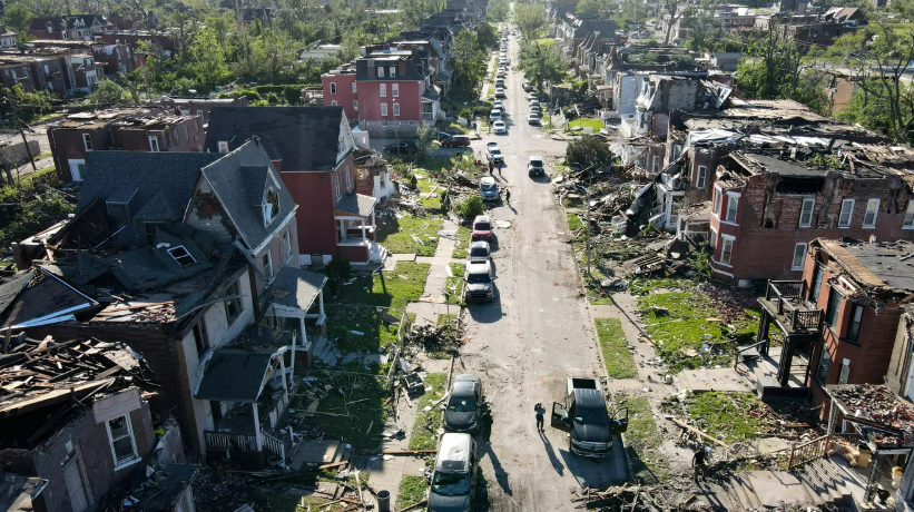 Tornado damage in St. Louis
